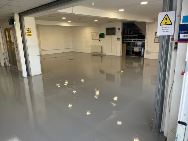 Epoxy flooring in an industrial setting
