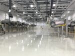 Epoxy resin floor in a car showroom