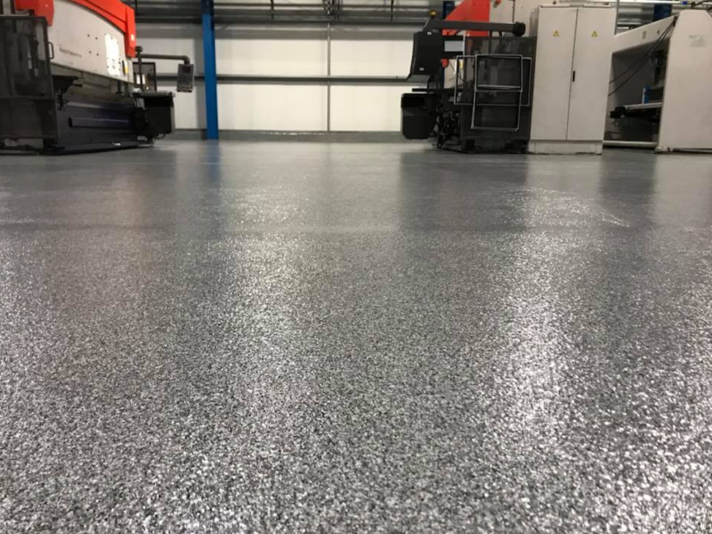 Flake flooring for industrial business