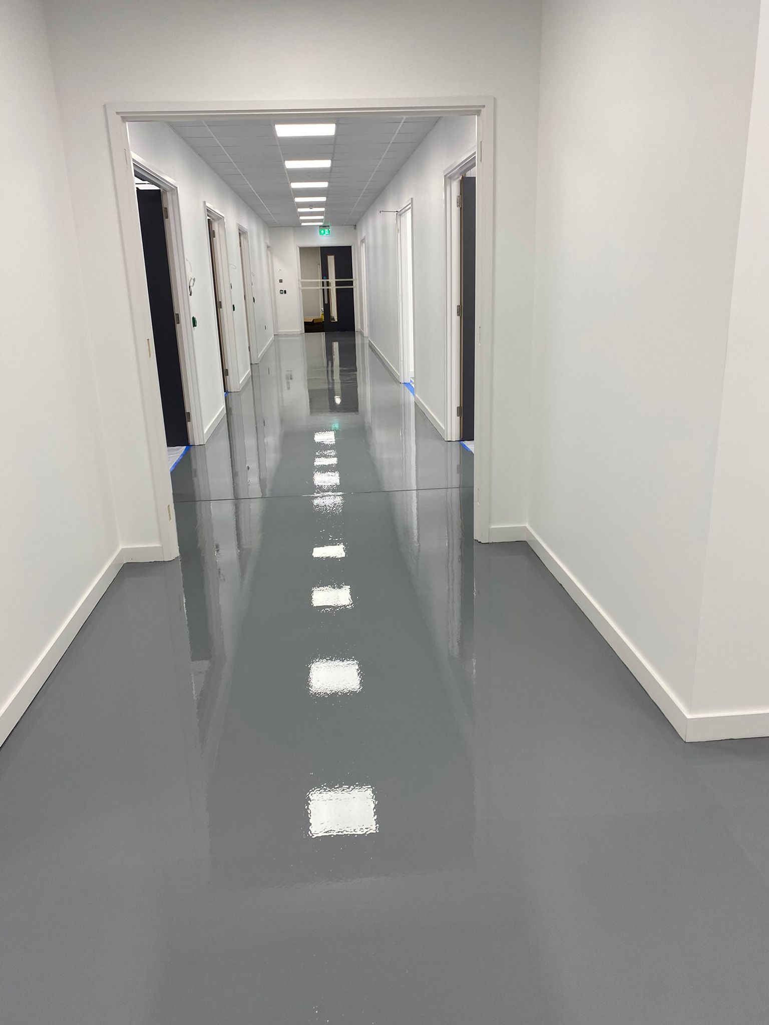Lab with shiny clean floor